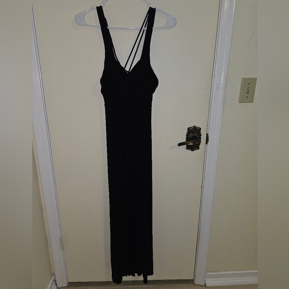 Free People Black Hypnotized Knit Strappy Cutout Maxi Dress Size: XS - Picture 8 of 9
